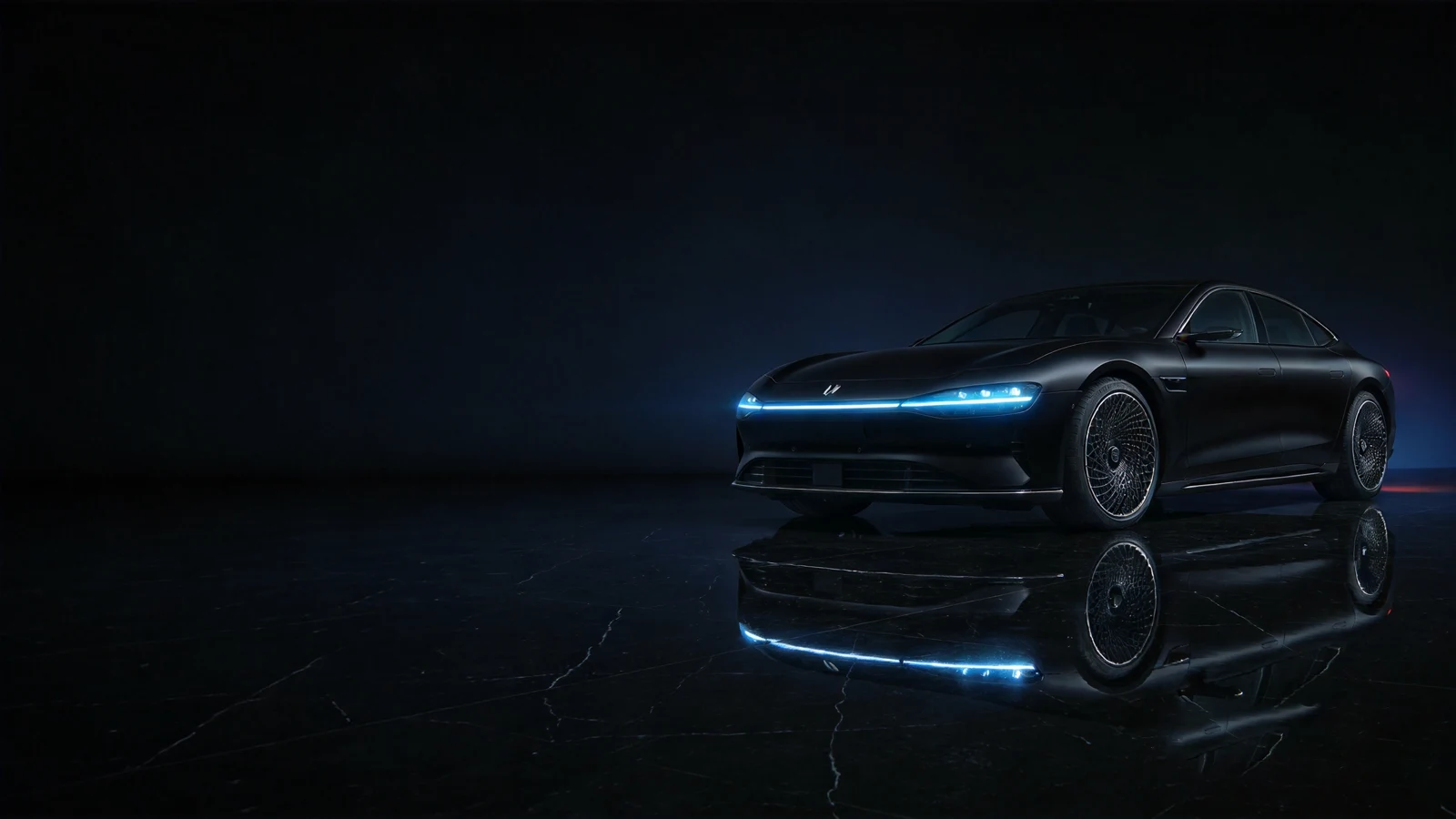 CARVIEW automotive brand artwork: a sports car lit in cool blue
